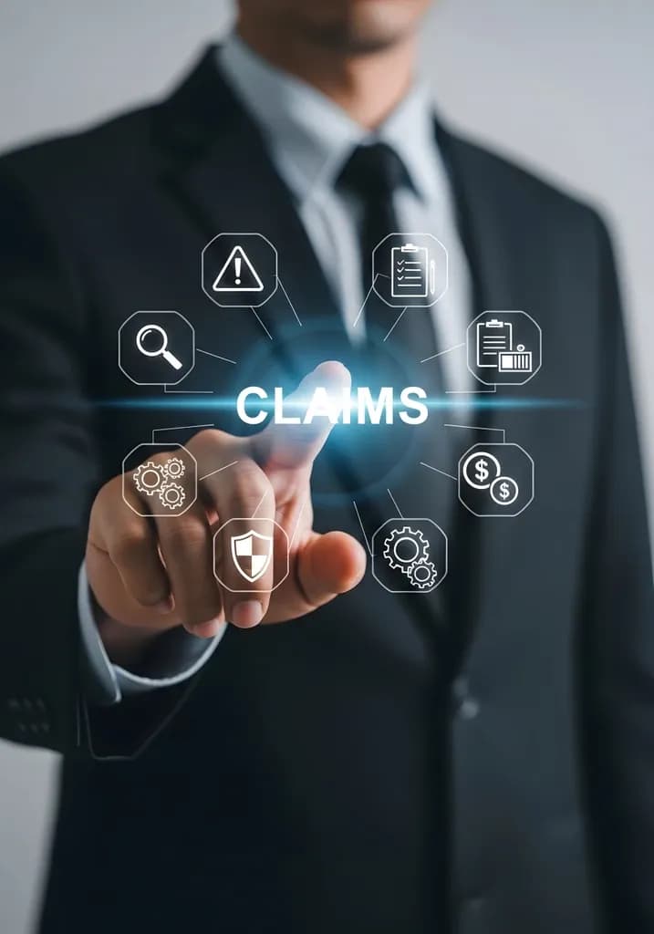 Claims support professional reviewing healthcare and insurance claim information